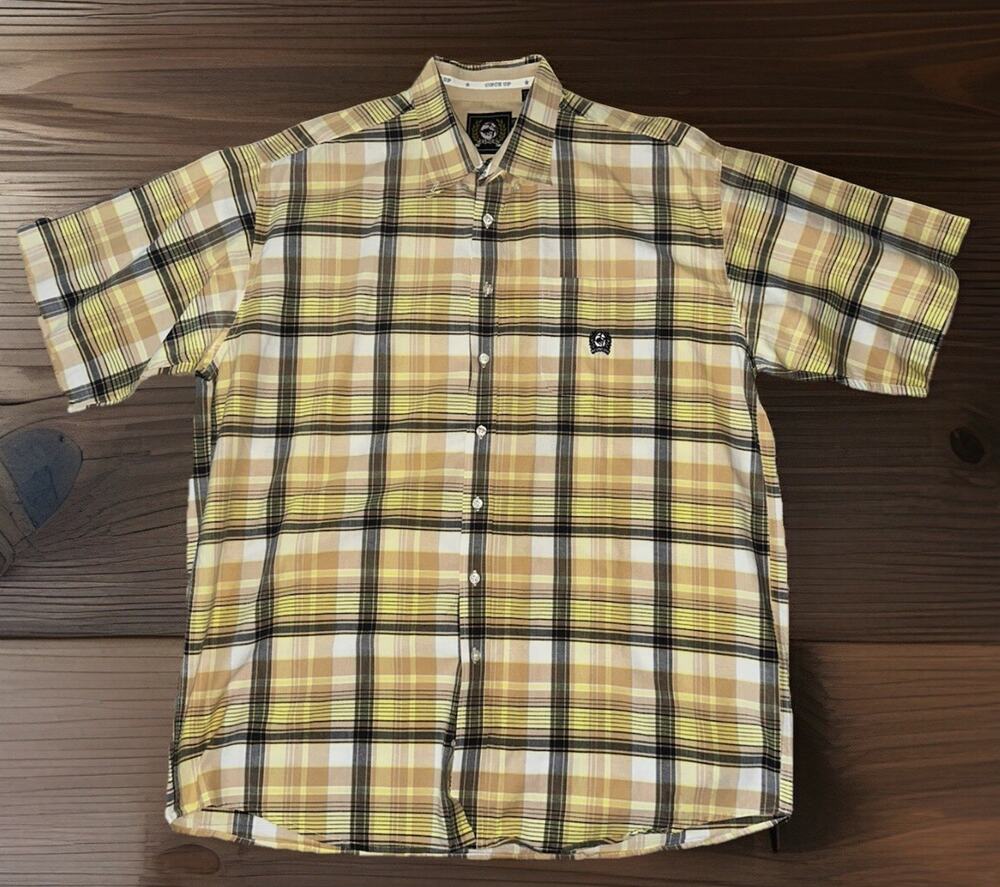 Cinch Shirt Mens Size XXL Plaid Western Design Short Sleeve Button Up